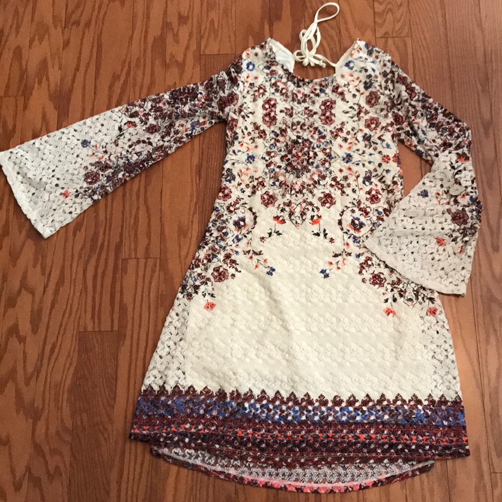 Crochet bell sleeve dress